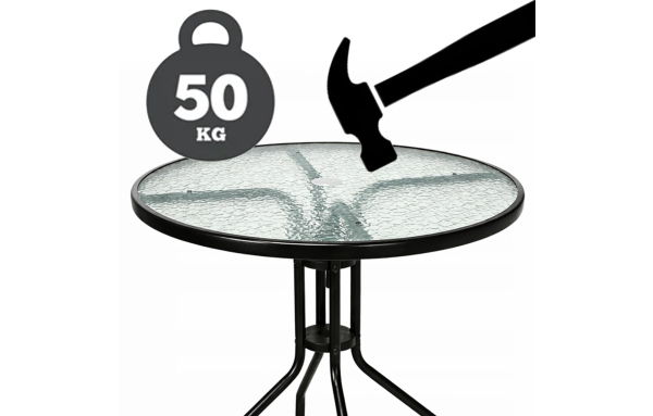 ZESTAW MEBLI OGRODOWYCH NA BALKON TARAS 3 EL: STOLIK ,2 FOTELE METAL CZARNY