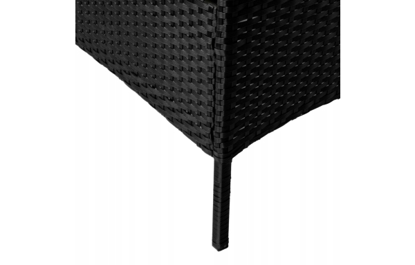 ZESTAW MEBLI OGRODOWYCH RATTAN CZARNY NA TARAS FOTELE SOFA STOLIK