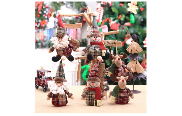 3SZT ŚWIATECZNE FIGURKI stojące wiszące MIKOŁAJ BAŁWAN RENIFER PREZENT