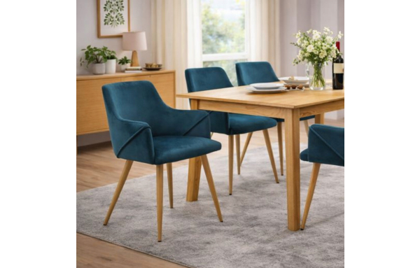 2SZT nowoczesne KRZESŁO FOTEL DO JADALNI salonu VERONA welwet NIEBIESKIE