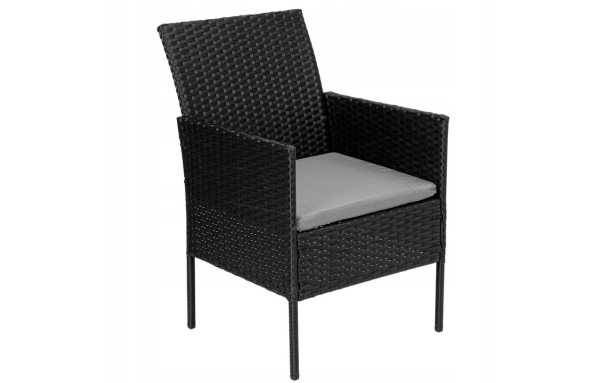 Zestaw Mebli Ogrodowych Technorattan Sofa Krzesła Stolik odporne na wodę kolor czarny