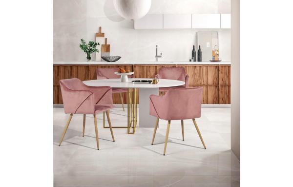 nowoczesne KRZESŁO FOTEL DO JADALNI salonu VERONA welwet STONOWANY RÓŻ