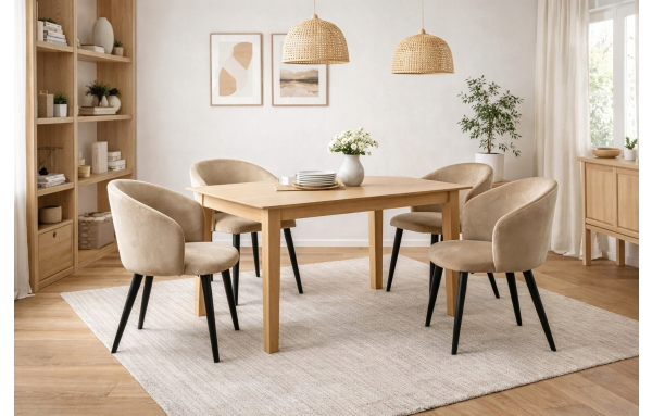 nowoczesne KRZESŁO FOTEL DO JADALNI salonu MILAN welwet CAPPUCCINO beż