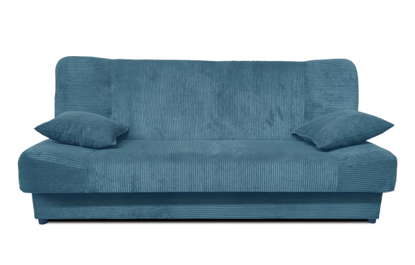 Wersalka JAŚ sztruks NIEBIESKI z funkcją spania pojemnik sprężyny