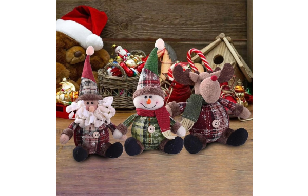 Prezent RENIFER ŚWIĄTECZNY figurka ozdoba wisząca stojąca pluszak niski