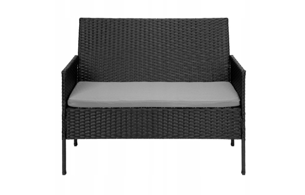Zestaw Mebli Ogrodowych Technorattan Sofa Krzesła Stolik odporne na wodę kolor czarny