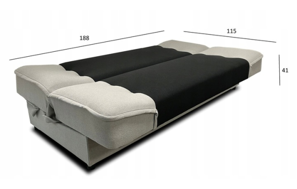 Wersalka Maxim II 15 brąz melanż na sprężynach z funkcją spania i pojemnikiem