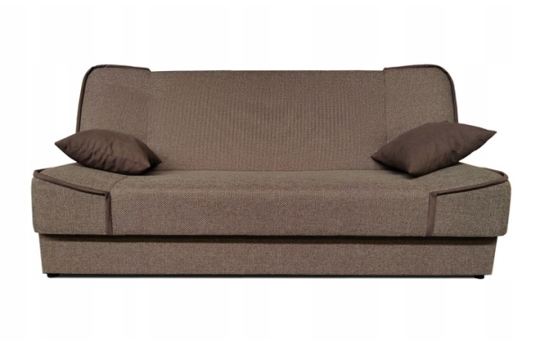 Wersalka Maxim II 15 brąz melanż na sprężynach z funkcją spania i pojemnikiem