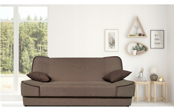 Wersalka Maxim II 15 brąz melanż na sprężynach z funkcją spania i pojemnikiem