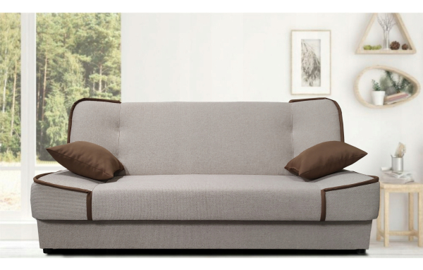 wersalka kanapa MAXIM II 16 krem melanż spanie sprężyny rozkładana pojemnik