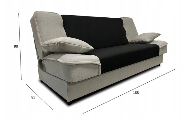 wersalka kanapa MAXIM II 16 krem melanż spanie sprężyny rozkładana pojemnik