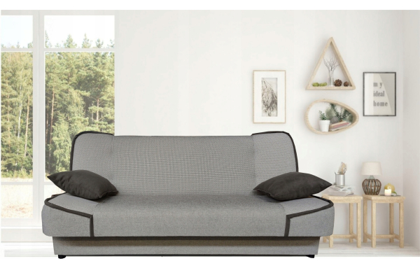 wersalka kanapa MAXIM II 17szara melanż spanie sprężyny rozkładana pojemnik