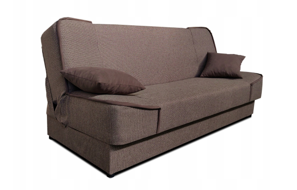 Wersalka Maxim II 15 brąz melanż na sprężynach z funkcją spania i pojemnikiem